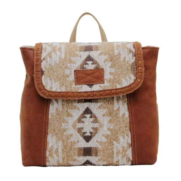 NWT Myra Bag Boho Leather & Canvas Backpack Bag - Picture 2 of 7